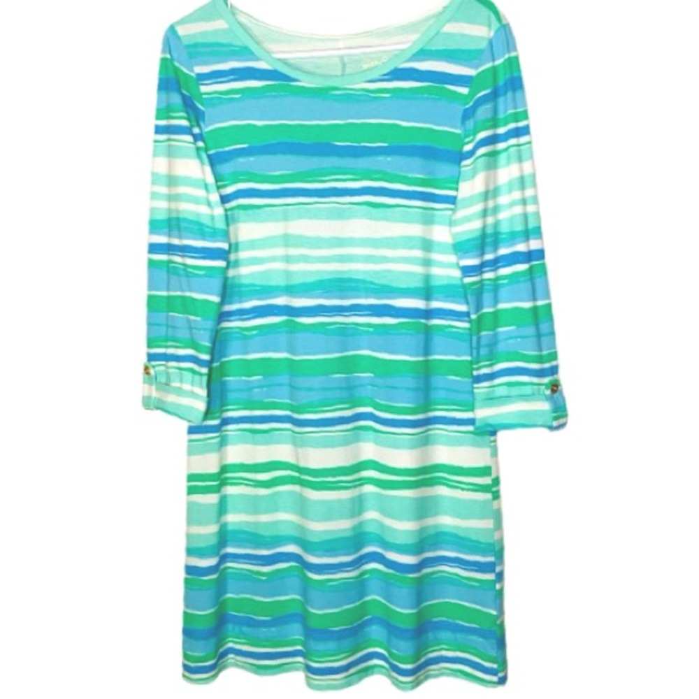 LILLY PULITZER LindenSea Stripe 100% PrimaCottonSz M - Picture 2 of 5